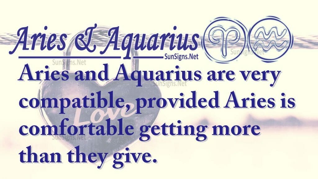 Aries Aquarius Partners For Life, In Love or Hate, Compatibility and ...