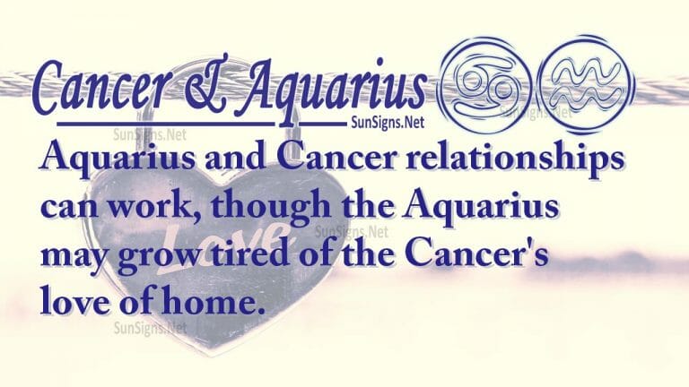 Cancer Aquarius Love Compatibility Zodiac Signs