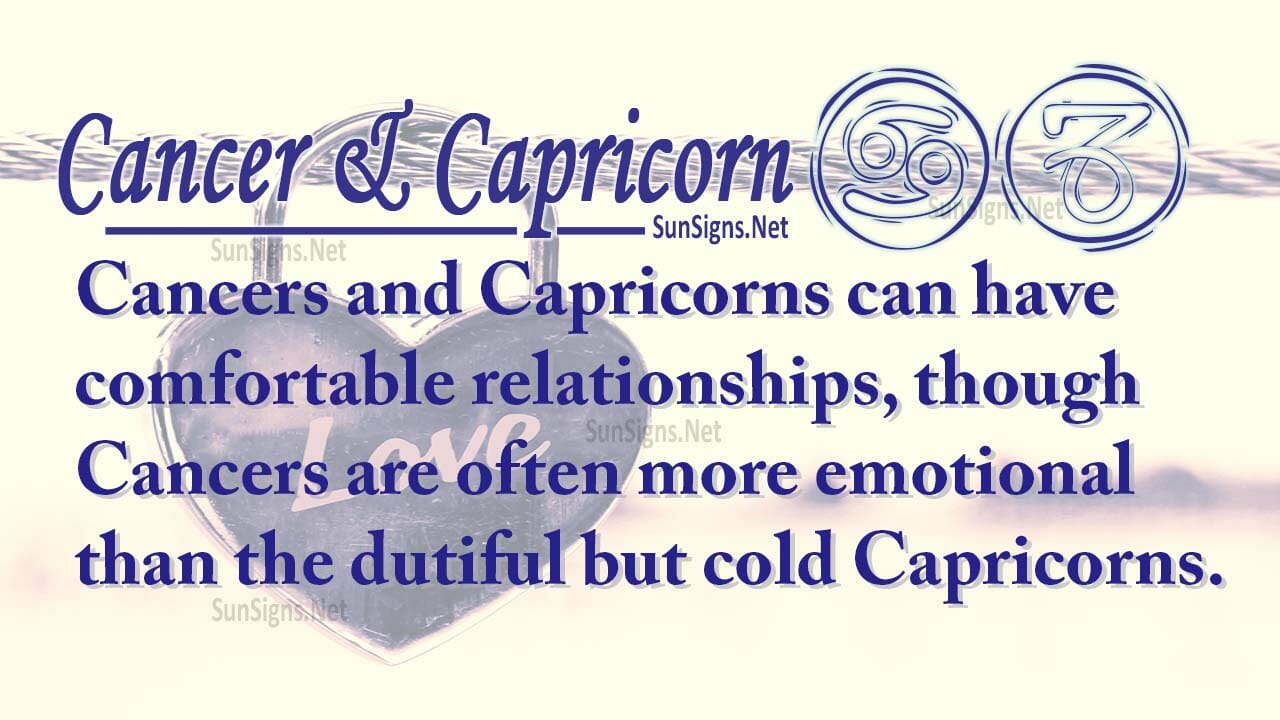 Cancer Capricorn Love Compatibility Zodiac Signs 101
