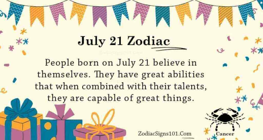 July 21 Zodiac is a Cusp Cancer and Leo, Birthdays and Horoscope