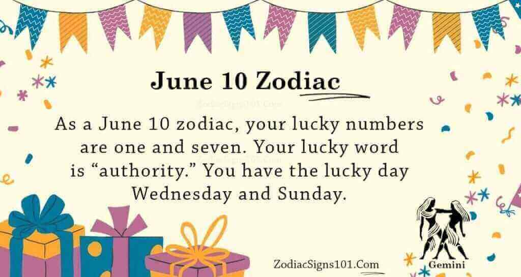 June 10 Zodiac is Gemini, Birthdays and Horoscope - ZodiacSigns101